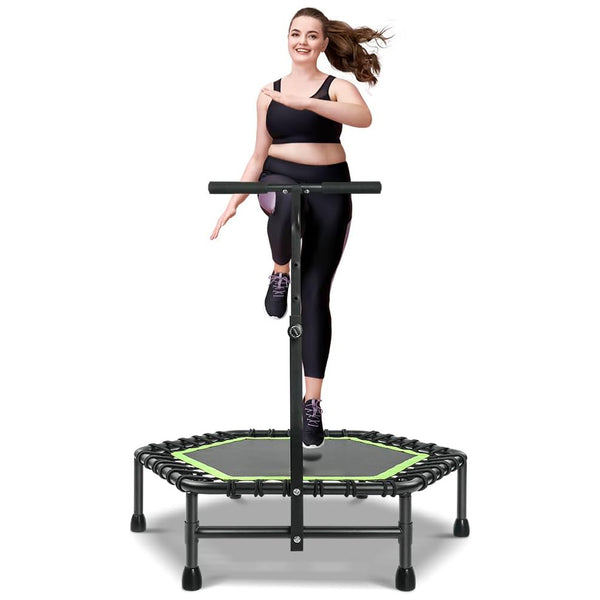 Daolar Rebounder Trampolino per adulti, mini trampolino silenzioso per esercizi al coperto, trampolino elastico per allenamento, carico massimo 150 kg